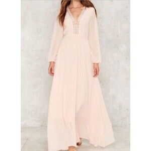 Lucy Paris Women Evening Long Formal/Wedding Bridesmaid Dress Peach SZ M